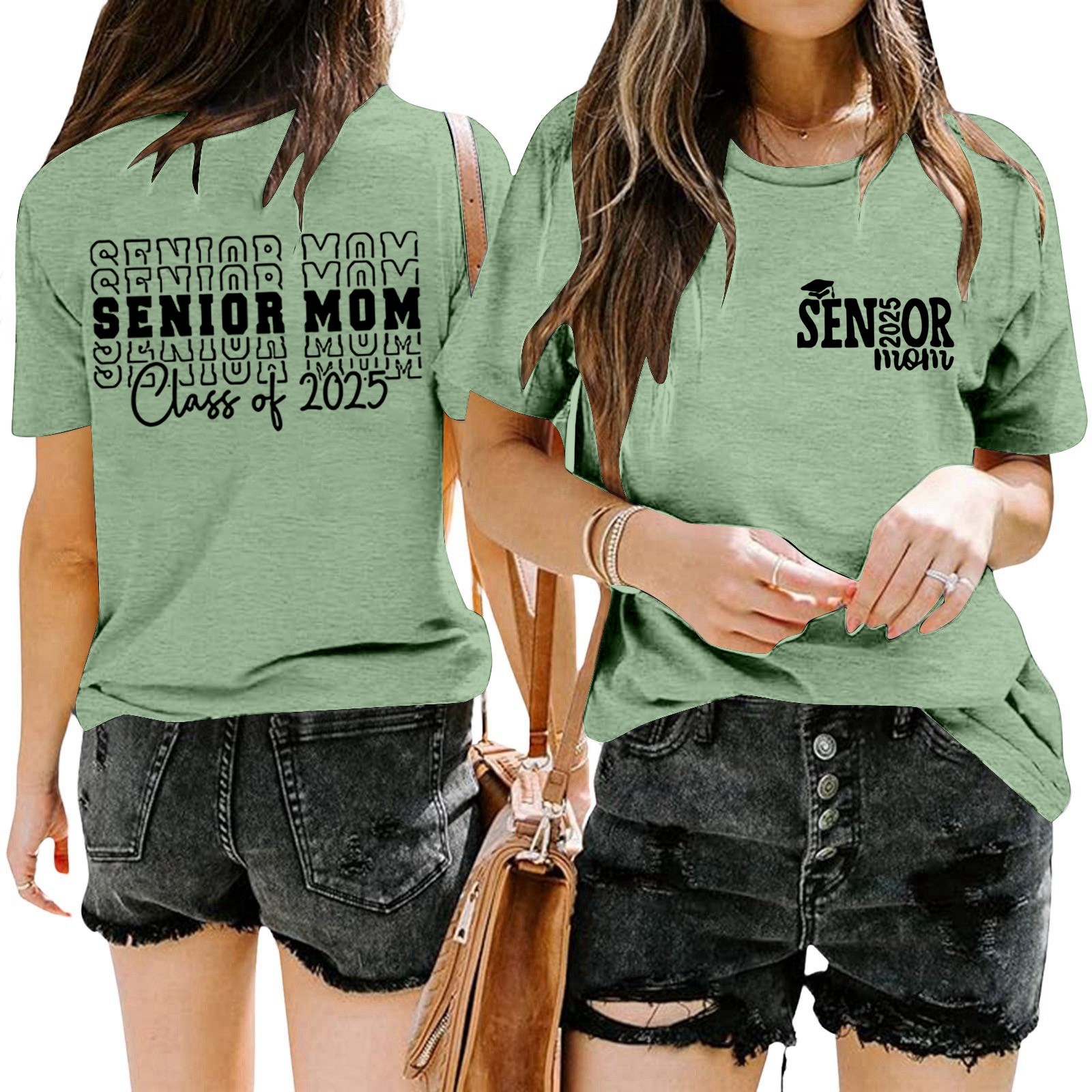 thumbnail image 2 of Camiseta de graduación para madres mayores - Promoción de 2025, poliéster-algodón, tallas S-XXL, manga corta, estampado divertido, 2 of 4